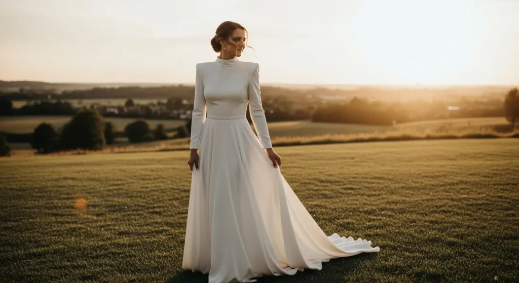 18 High Neck Wedding Dresses That Feel Sophisticated and Polished