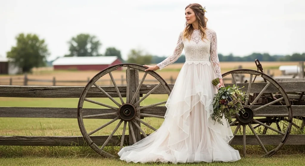 19 Rustic Wedding Dresses Made for Barn and Countryside Weddings