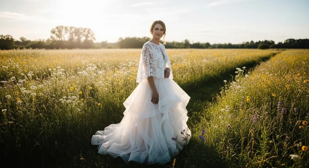23 Wedding Dresses With Capes for a Statement Finish