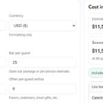 Wedding Guest List Cost Impact Calculator